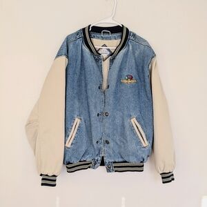 Vintage Gear Denim Varsity Jacket Indianapolis Motor Speedway 90s Mens Large